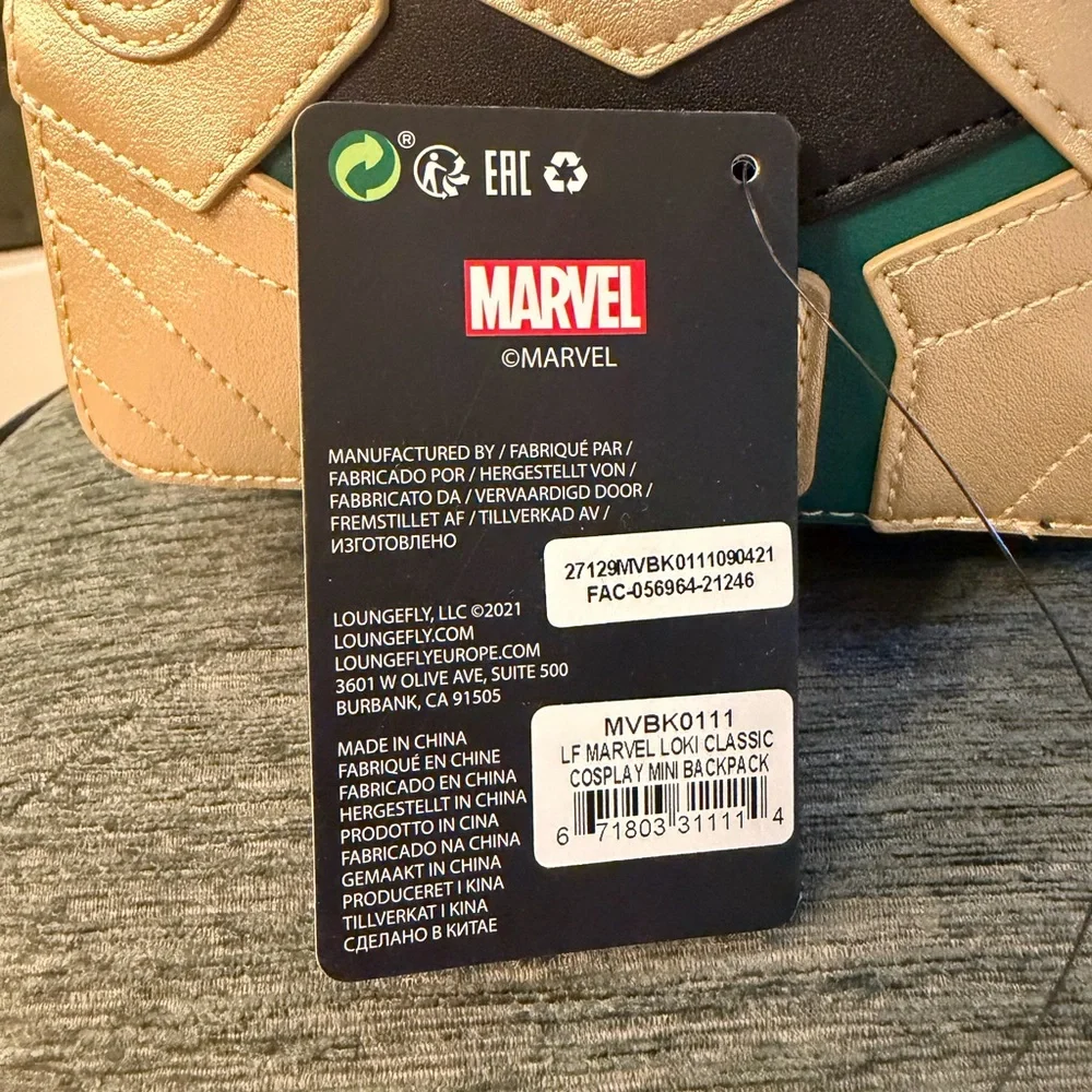 Loungefly Marvel Loki Classic Horned Helmet Mini Backpack